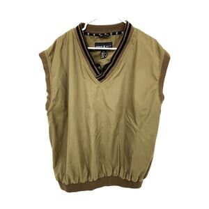 Haggar Golf VNeck Beige Blue Vest Size XXL